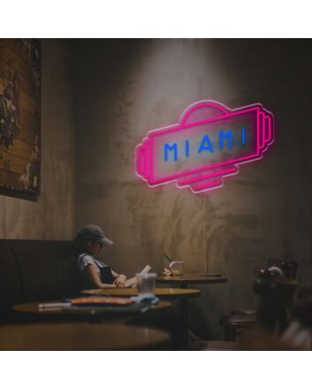 Miami With Radio Box LED Neon Sign