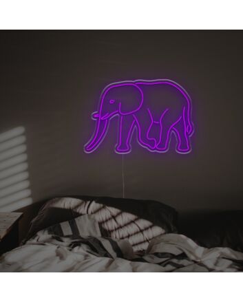 Elephant Outline LED Neon Sign