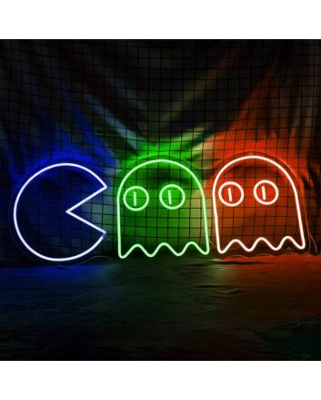 Pac Man Chasing Ghosts LED Sign