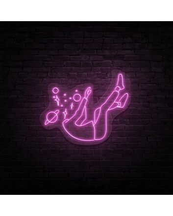 Falling Into Space Neon Sign