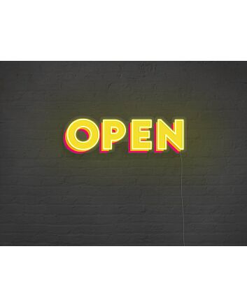 3D Open Neon Sign