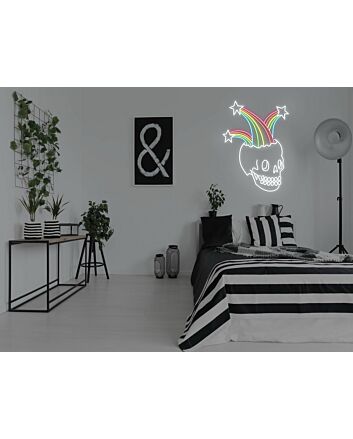 Rainbow Skull Neon Sign