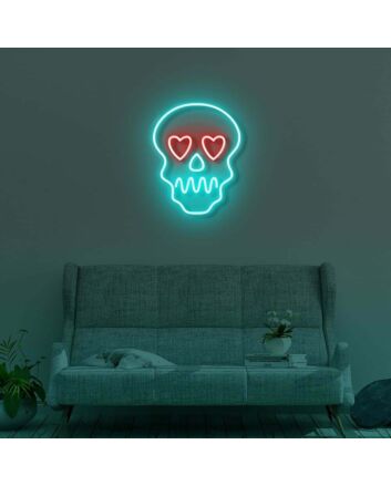 Skull With Hearts LED Neon Sign