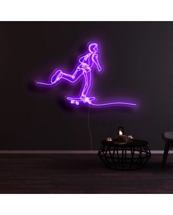 Boy Skating Neon Sign