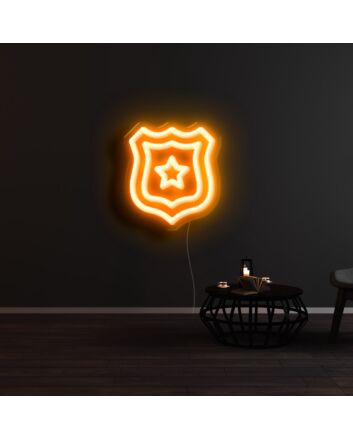 Sheild with Star Neon Sign