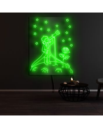 Little Prince With Telescope Neon Sign