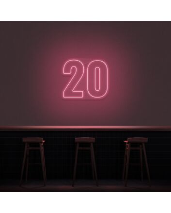20 Neon Number Neon Sign