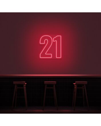 21 Neon Number Neon Sign