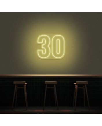 30 Neon Number Neon Sign