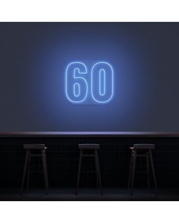 60 Neon Number Neon Sign