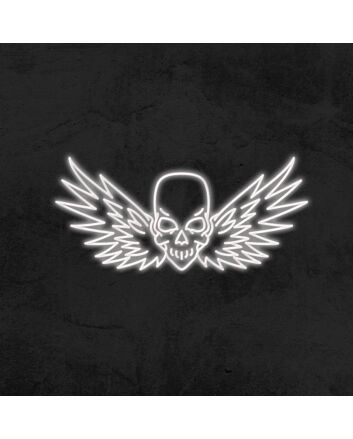 Flying Skull Neon Sign