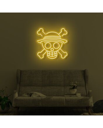 Skull with sun hat LED Neon Sign