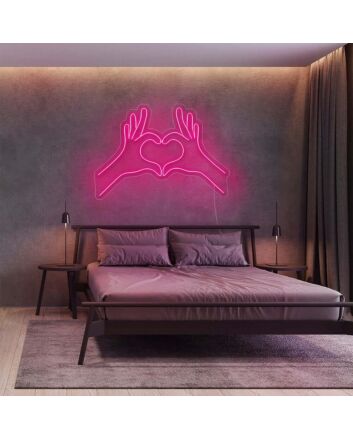 Heart Fingers Neon Sign