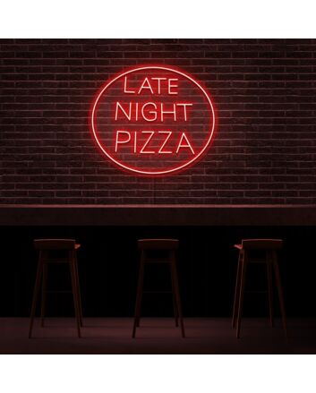 Late Night Pizza Neon Sign