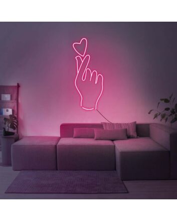 Love Heart Finger Neon Sign