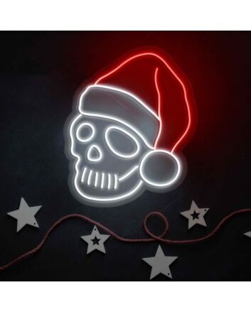 Santa Skull Neon Sign
