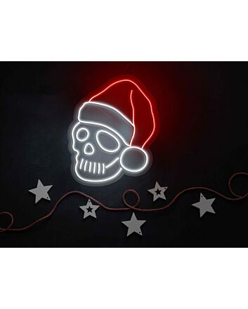 Santa Skull Neon Sign