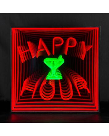 Happy Hour Infinity Mirror Neon Sign