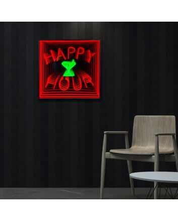 Happy Hour Infinity Mirror Neon Sign