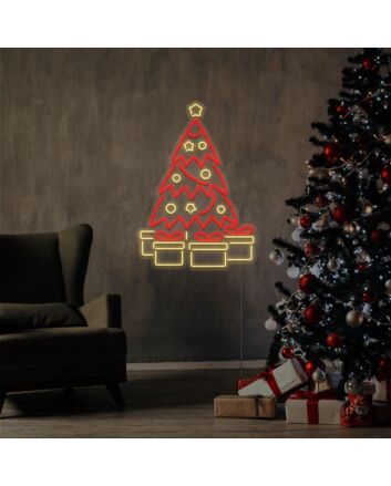 Christmas Tree Presents Neon Sign