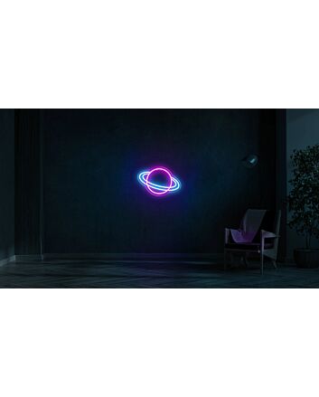 Double ring planet LED neon sign
