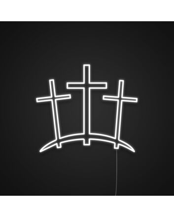 Good Friday Three Crosses Neon Sign