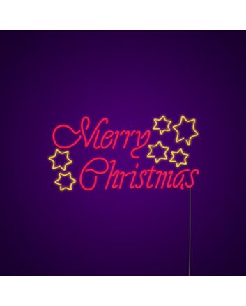 Merry Christmas Stars Neon Sign
