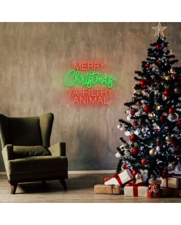 Merry Christmas Ya Filthy Animal Neon Sign