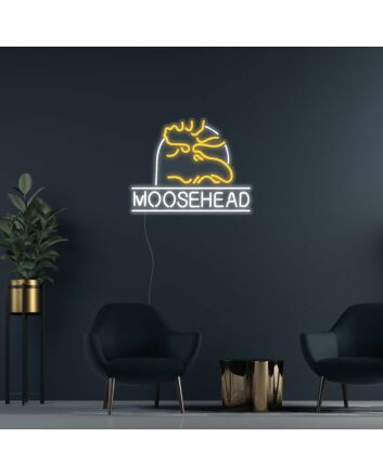 Moose Head Canada Day Neon Sign