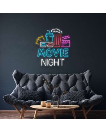 Movie Night Neon Sign
