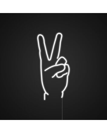 Peace Hand Sign Neon Sign