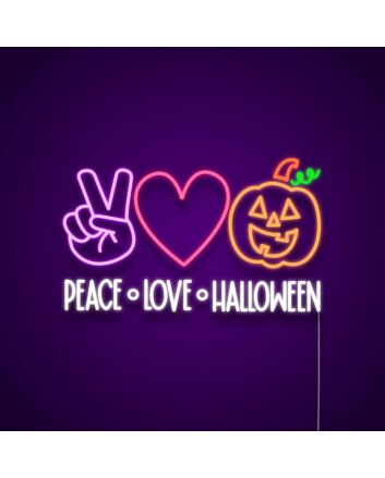 Peace Love Halloween Neon Sign