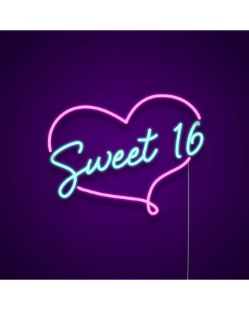 Sweet 16 Heart Neon Sign