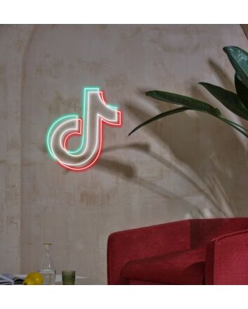 TIKTOK Green and Red Neon Sign