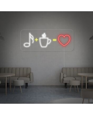 Coffee Music Love Neon Sign