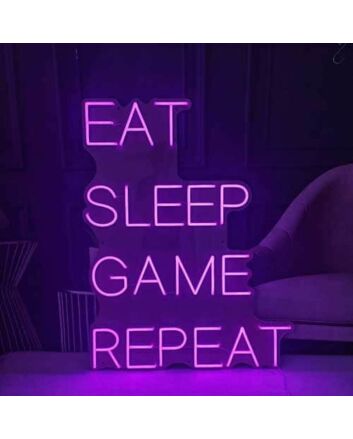 Eat Sleep Game Repeat Neon Sign