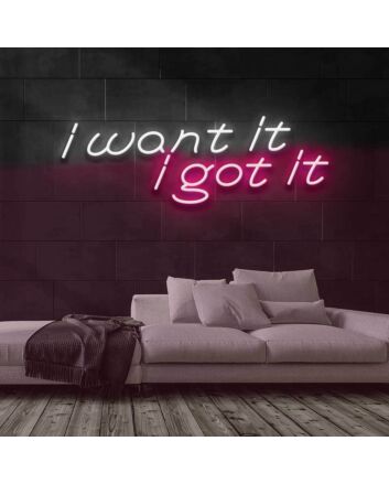 I Want It I Got It Neon Sign