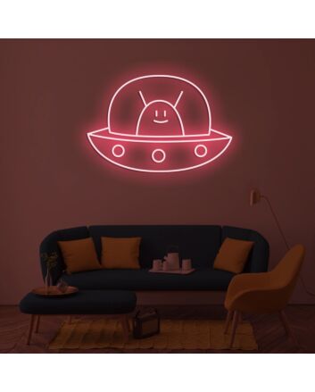 Alien Spaceship Neon Sign