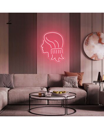 Combing Hair Girl Neon Sign