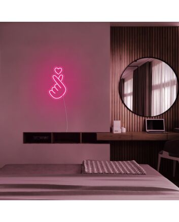 Mini Finger Heart Neon Sign