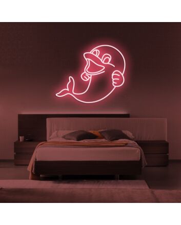 The Happy Dolphin Neon Sign