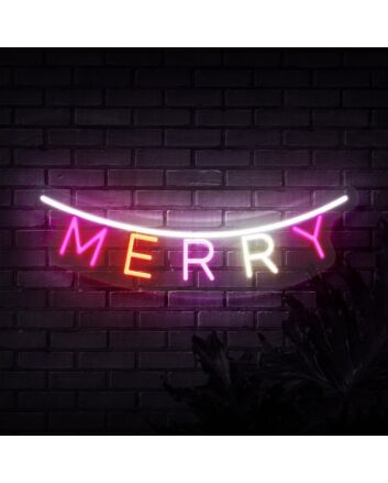 Merry Banner Neon Sign