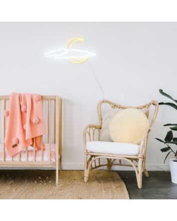 Moon And Clouds Neon Sign