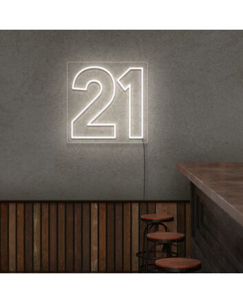 Number 21 Neon Sign
