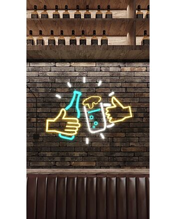Happy Hour Logo Neon Sign