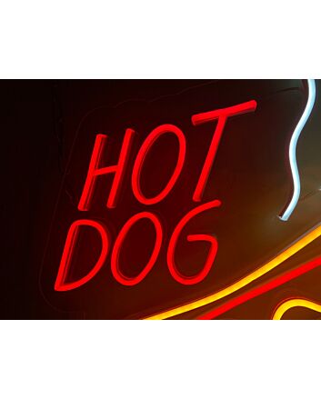 Hot Dog Character Neon Sign