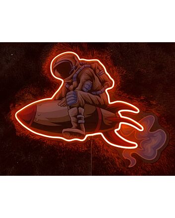 Moon Rider Astronaut Neon Sign