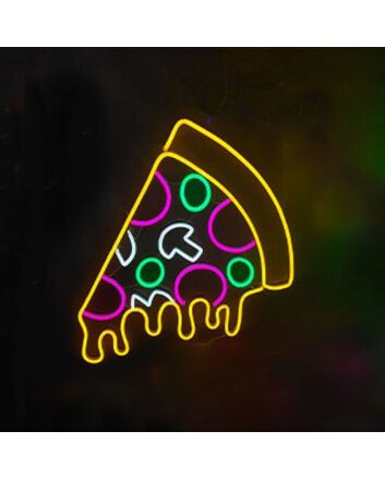 Dripping Pizza Slice Neon Sign