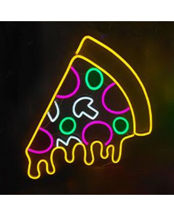 Dripping Pizza Slice Neon Sign