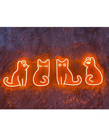 Cat Family Cat Lovers Neon Sign